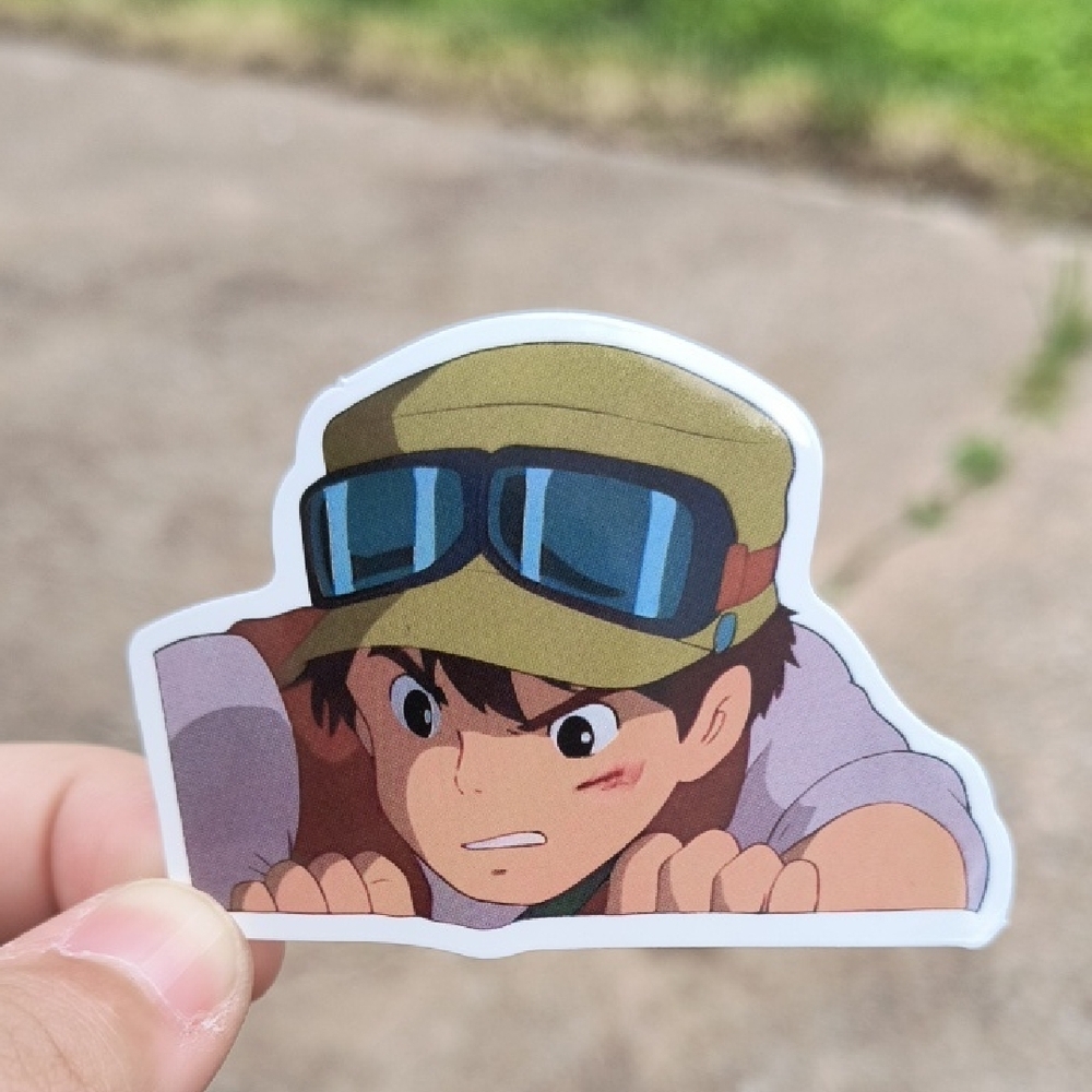 Olive Green Cap Character Sticker — Kids Toy Accessory Studio Ghibli